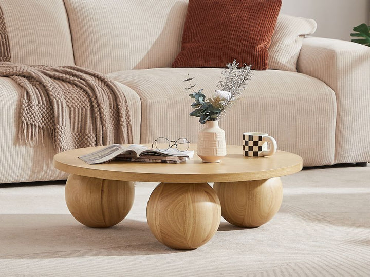 Ballico Round Coffee Table Light Oak – E-living - Main Image