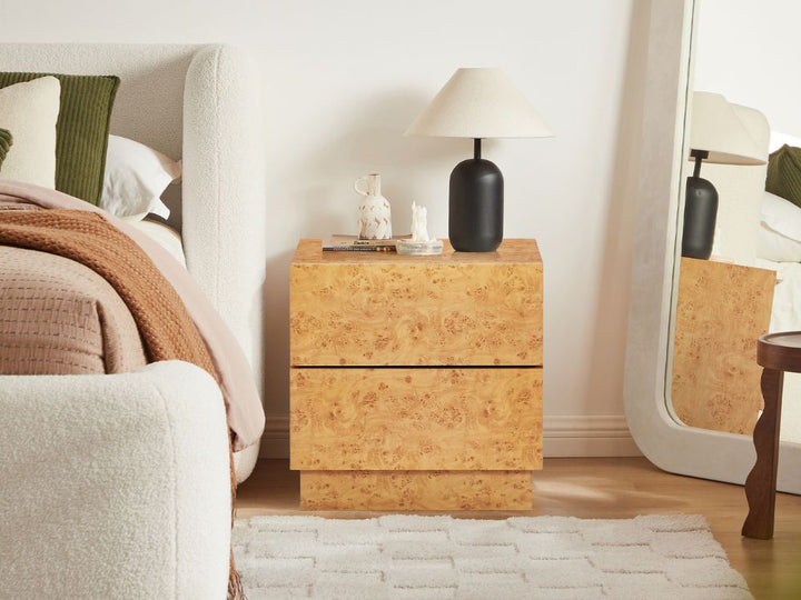 Burlin Burlwood Bedside Table