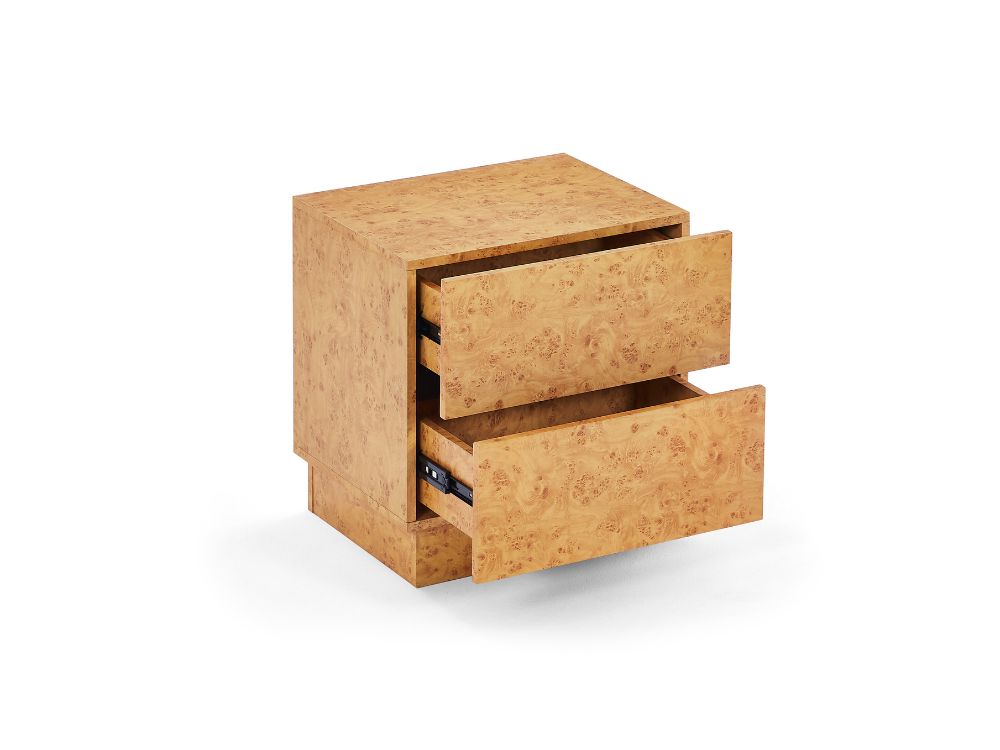 Burlin Burlwood Bedside Table