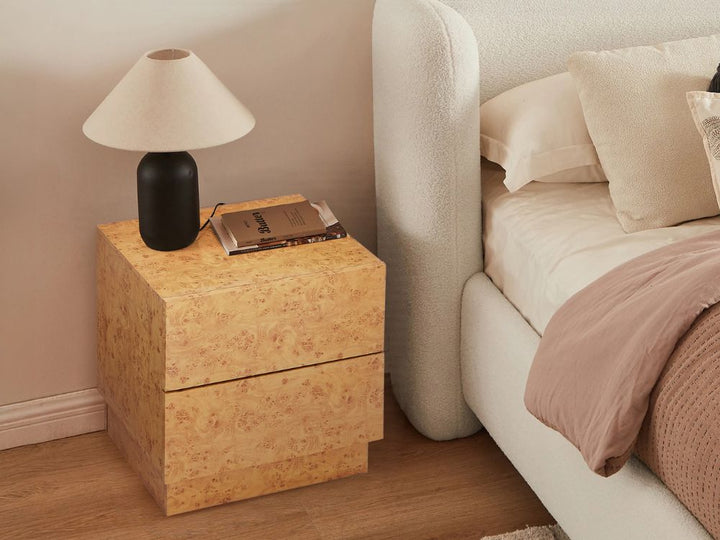 Burlin Burlwood Bedside Table