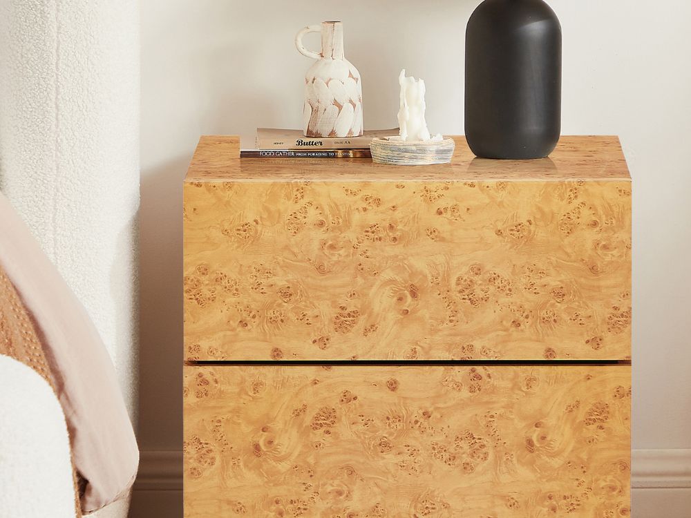 Burlin Burlwood Bedside Table