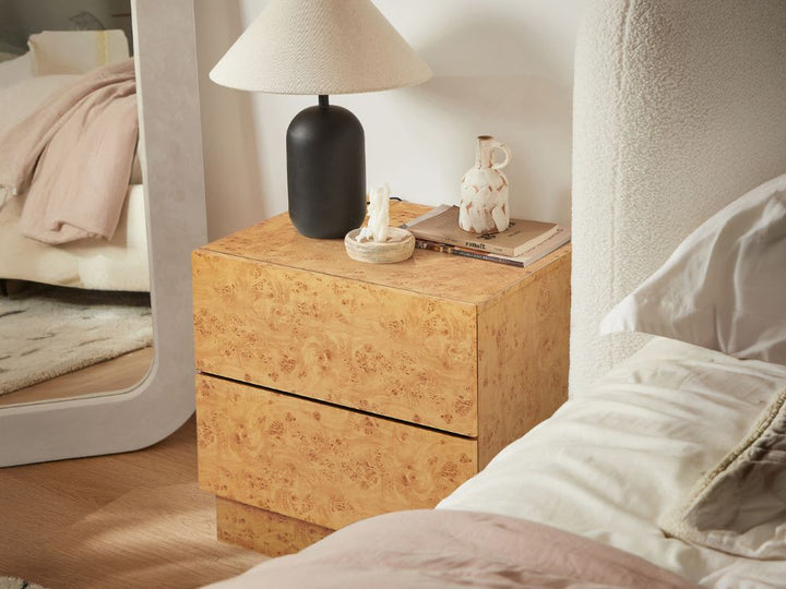 Burlin Burlwood Bedside Table