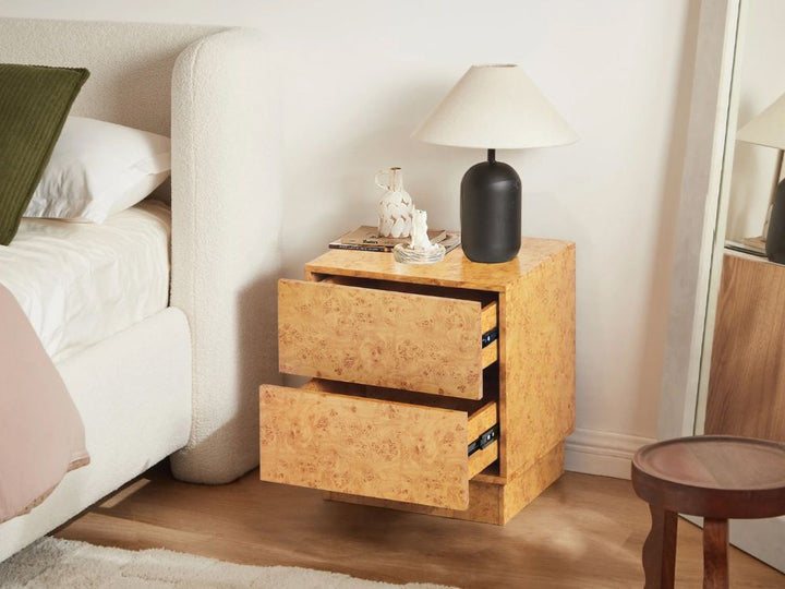 Burlin Burlwood Bedside Table