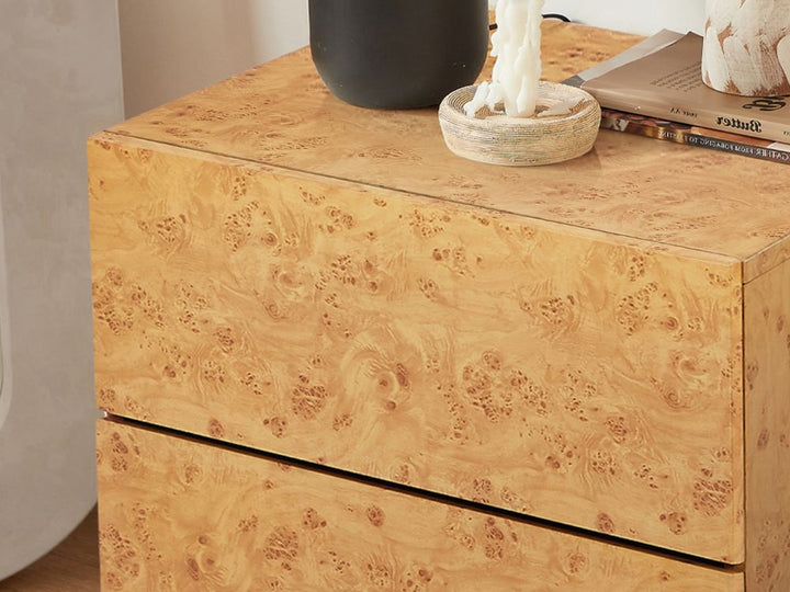 Burlin Burlwood Bedside Table