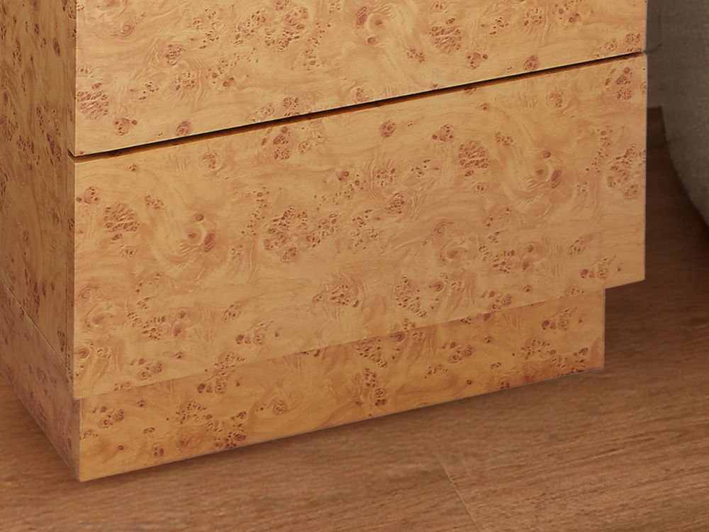 Burlin Burlwood Bedside Table