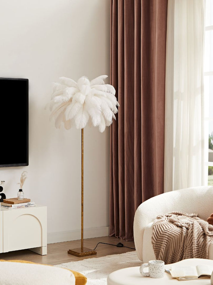 Dion Ostrich Feather Floor Lamp