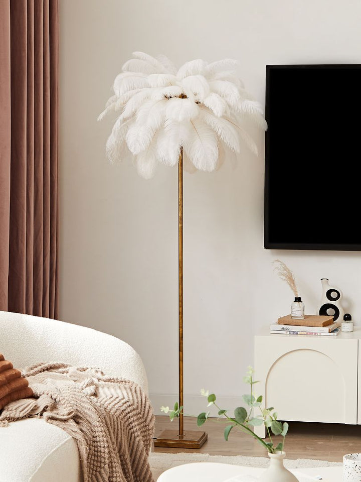 Dion Ostrich Feather Floor Lamp