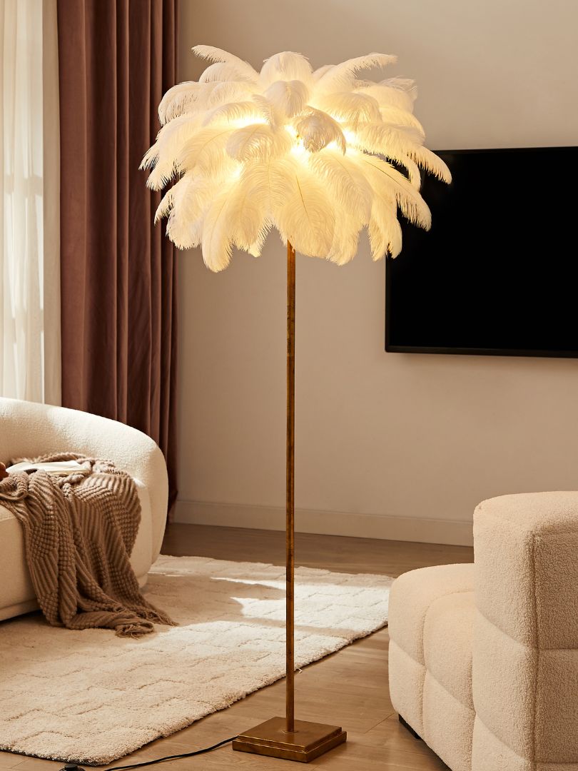 Dion Ostrich Feather Floor Lamp