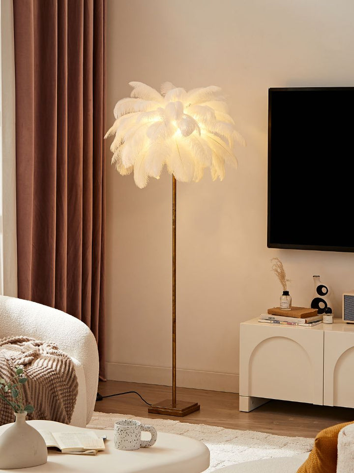 Dion Ostrich Feather Floor Lamp