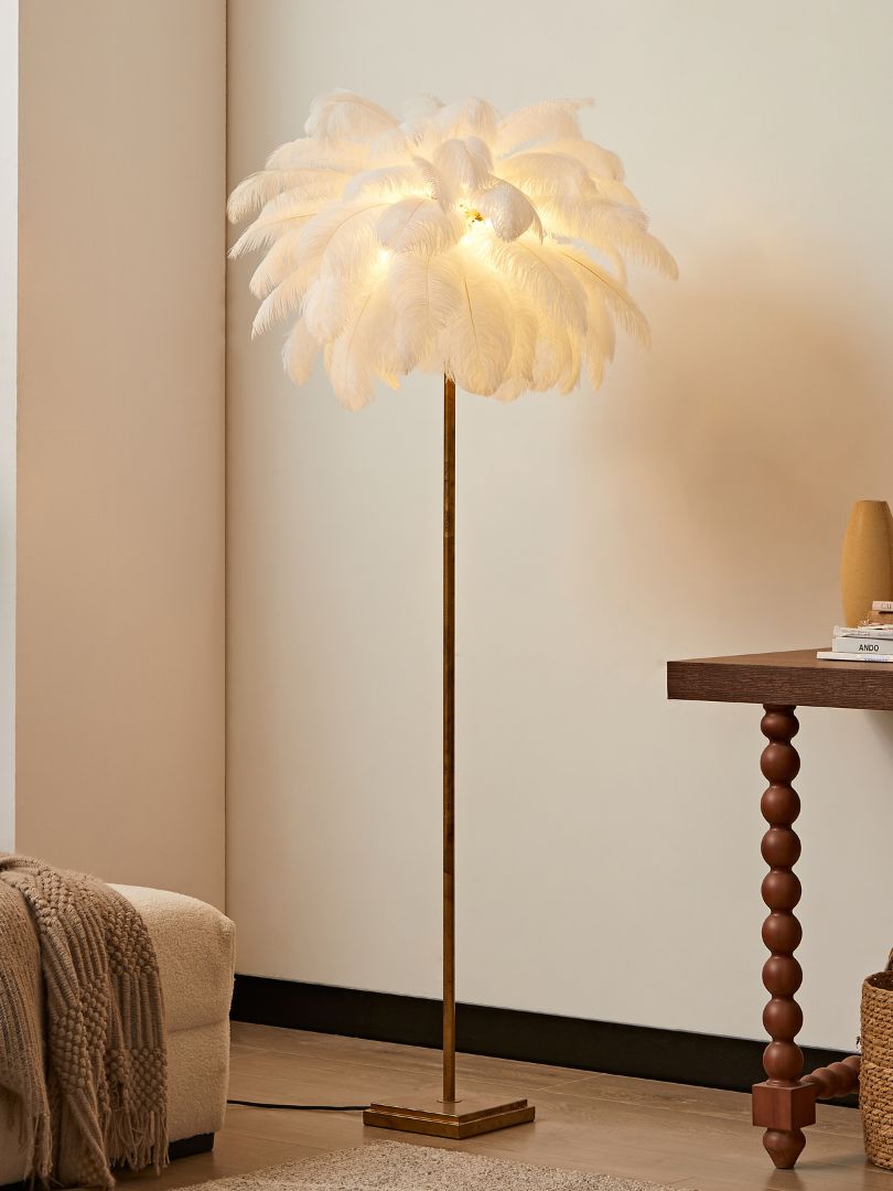 Dion Ostrich Feather Floor Lamp