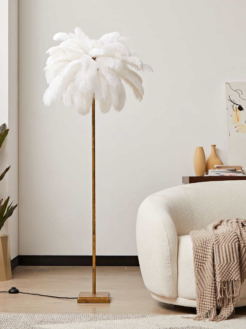 Dion Ostrich Feather Floor Lamp