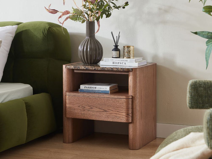 Hank Bedside Table - Walnut