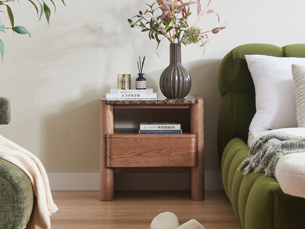 Hank Bedside Table - Walnut