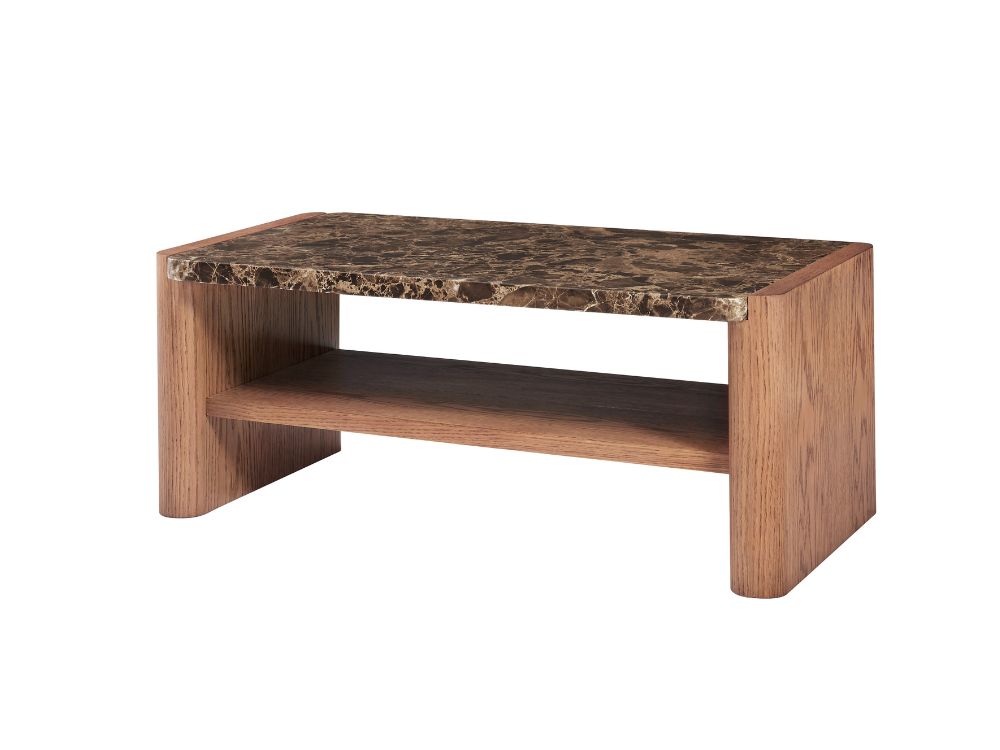 Hank Marble Coffee Table - Walnut