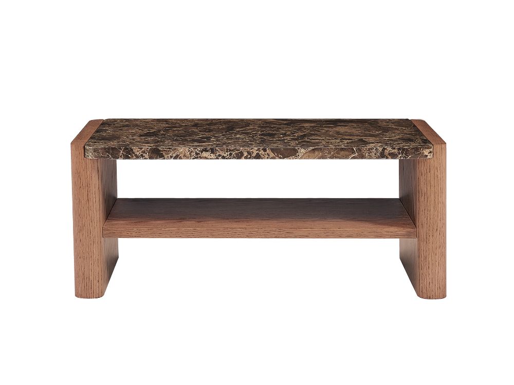 Hank Marble Coffee Table - Walnut