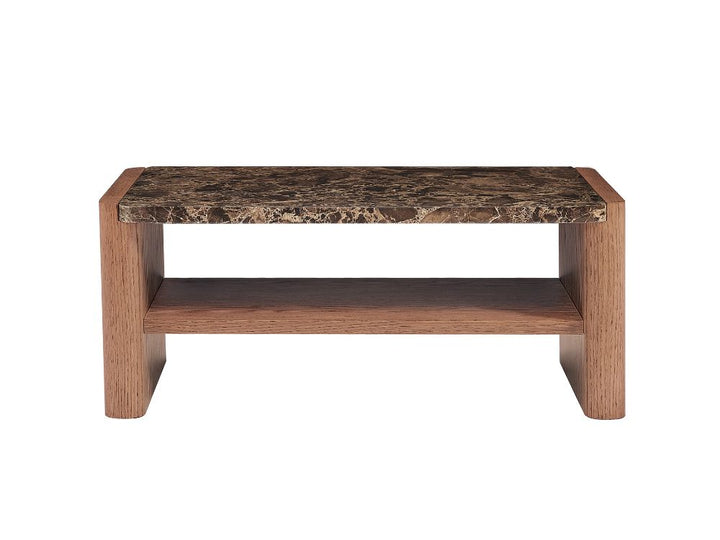 Hank Marble Coffee Table - Walnut