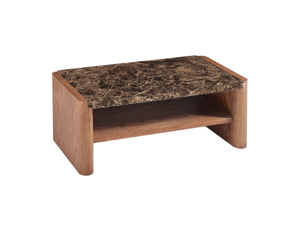 Hank Marble Coffee Table - Walnut