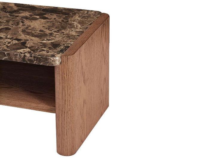 Hank Marble Coffee Table - Walnut