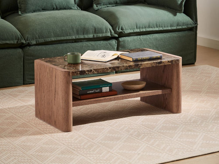 Hank Marble Coffee Table - Walnut