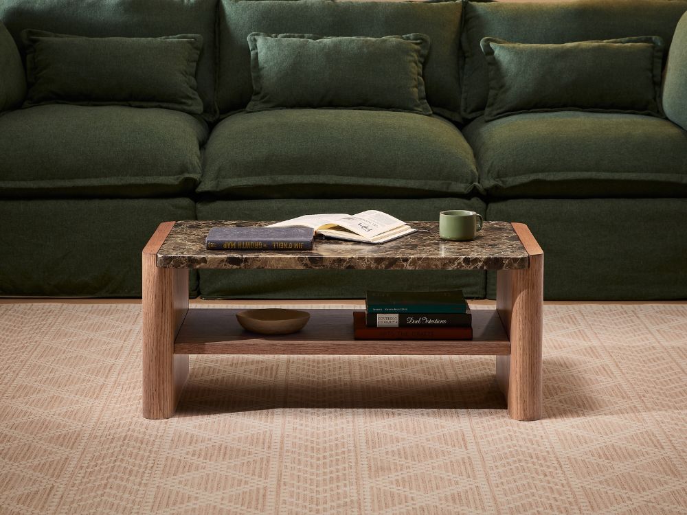 Hank Marble Coffee Table - Walnut