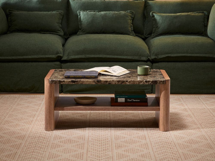 Hank Marble Coffee Table - Walnut