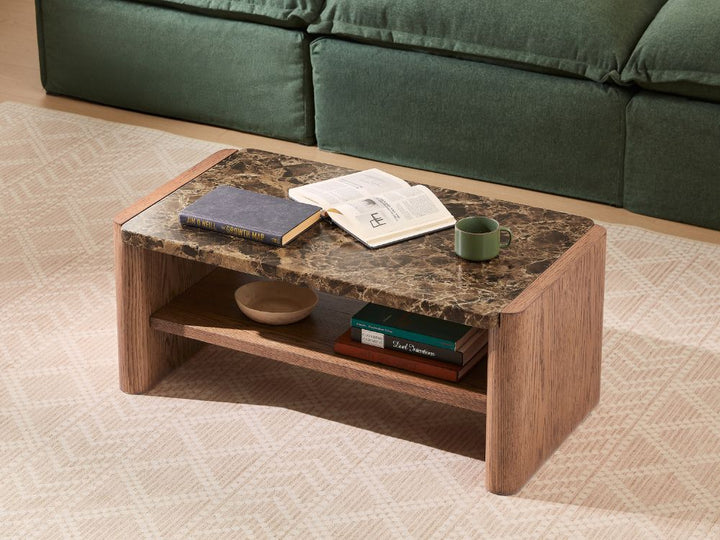 Hank Marble Coffee Table - Walnut