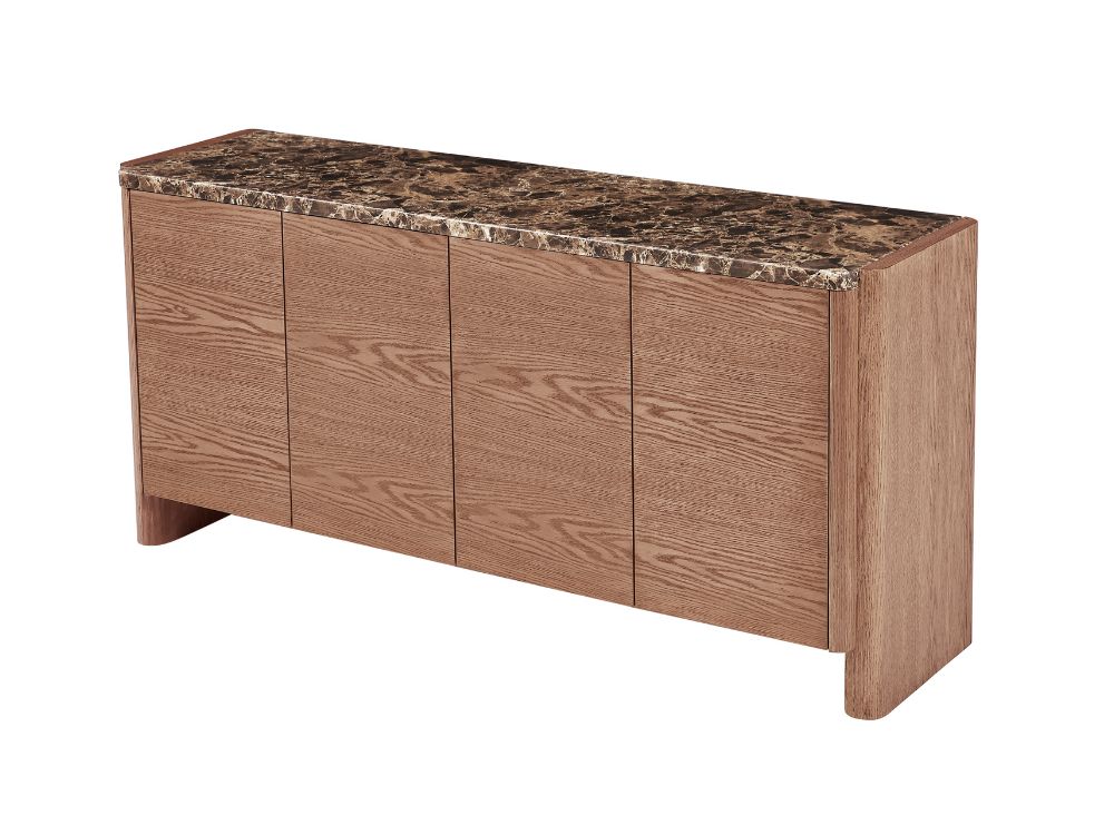 Hank Marble Sideboard - Walnut