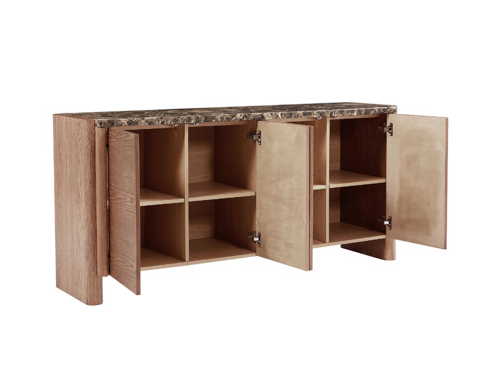 Hank Marble Sideboard - Walnut