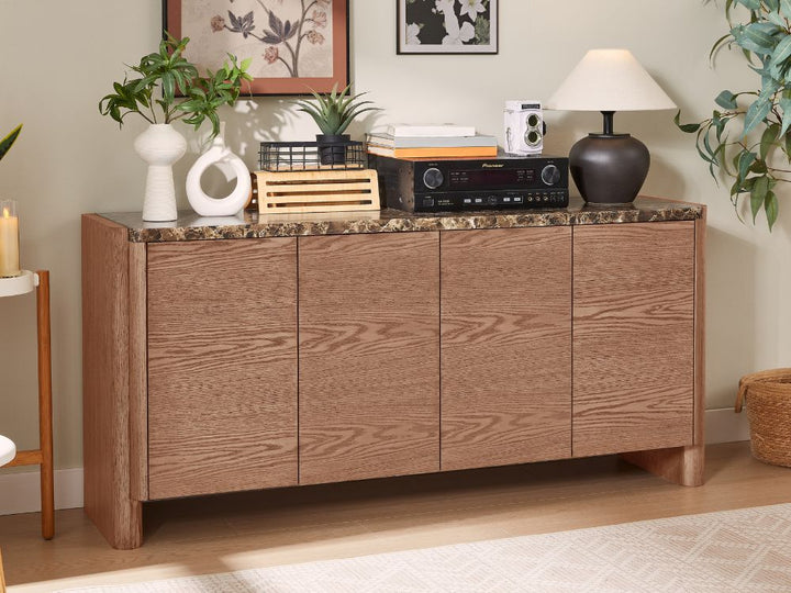 Hank Marble Sideboard - Walnut