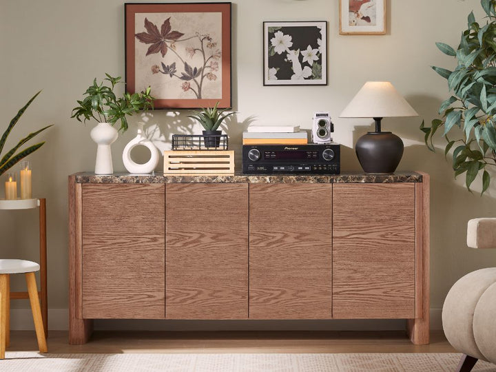 Hank Marble Sideboard - Walnut