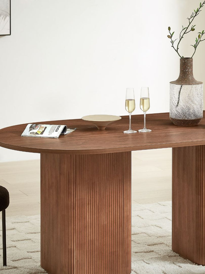 Nordic 6 Seater Dining Table - Walnut