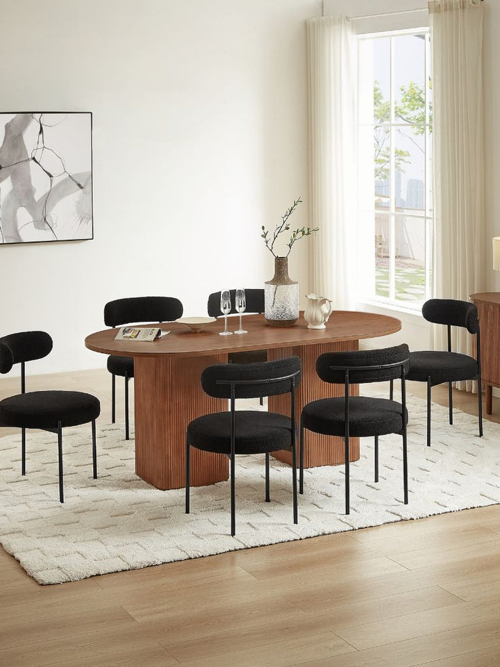 Nordic 6 Seater Dining Table - Walnut