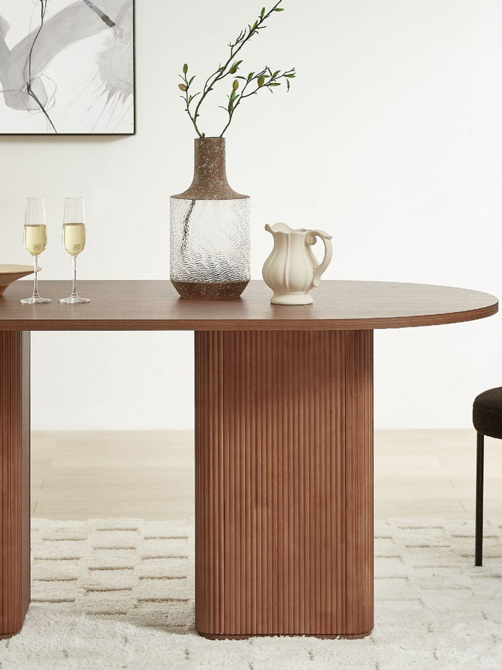 Nordic 6 Seater Dining Table - Walnut