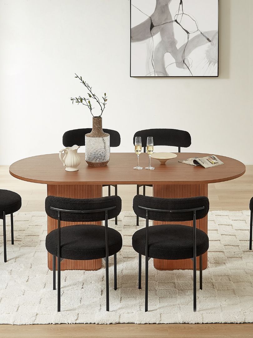 Nordic 6 Seater Dining Table - Walnut