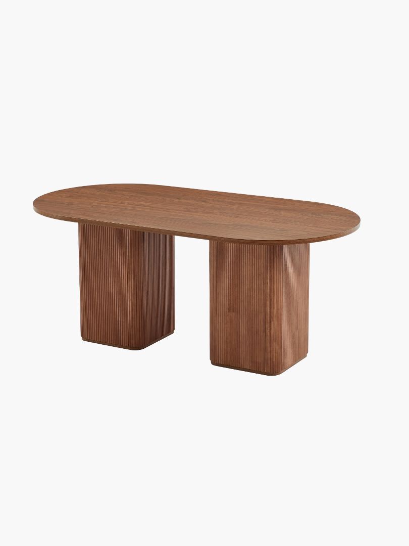 Nordic 6 Seater Dining Table - Walnut