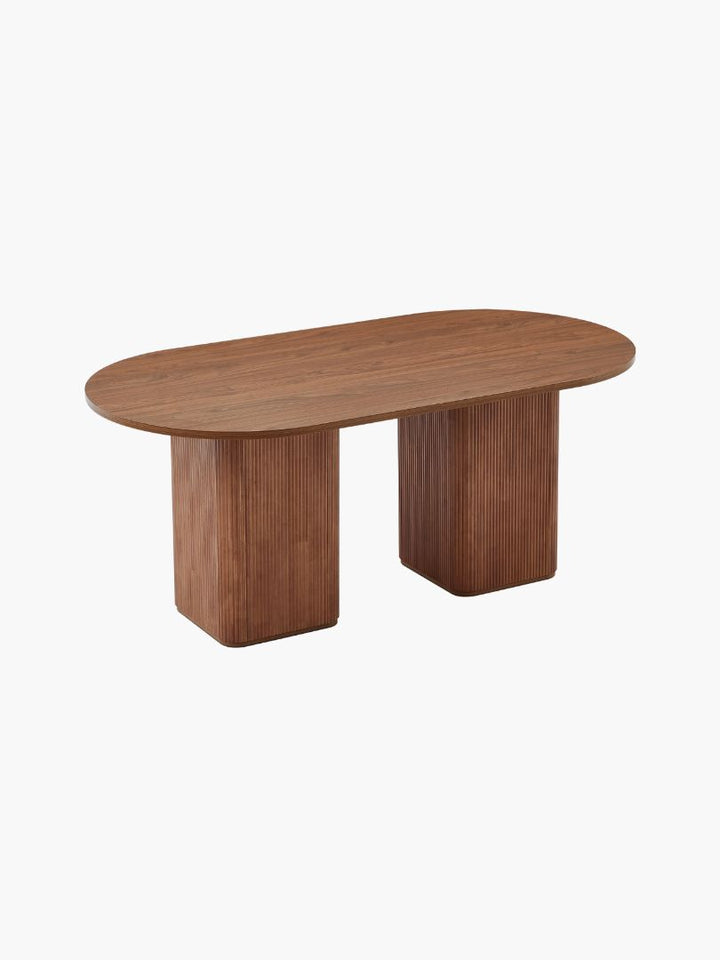 Nordic 6 Seater Dining Table - Walnut