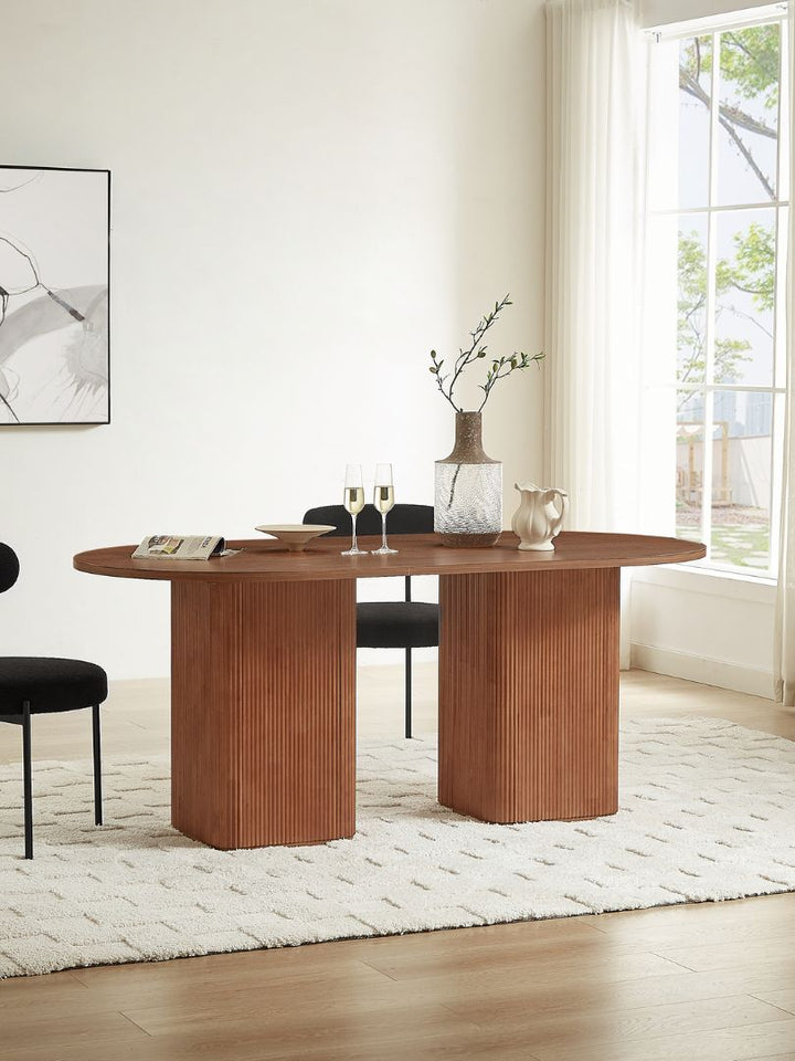 Nordic 6 Seater Dining Table - Walnut