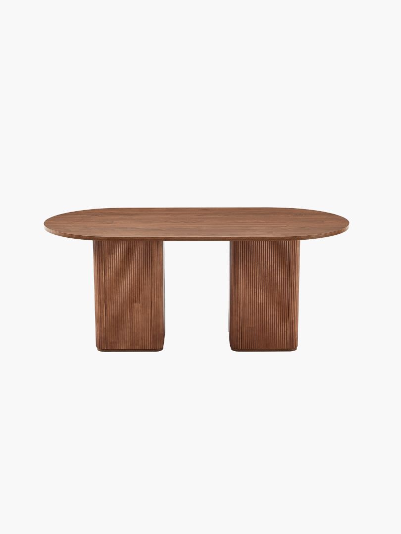 Nordic 6 Seater Dining Table - Walnut