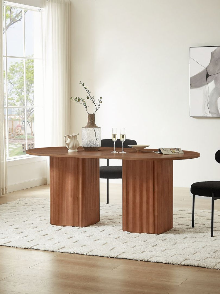 Nordic 6 Seater Dining Table - Walnut