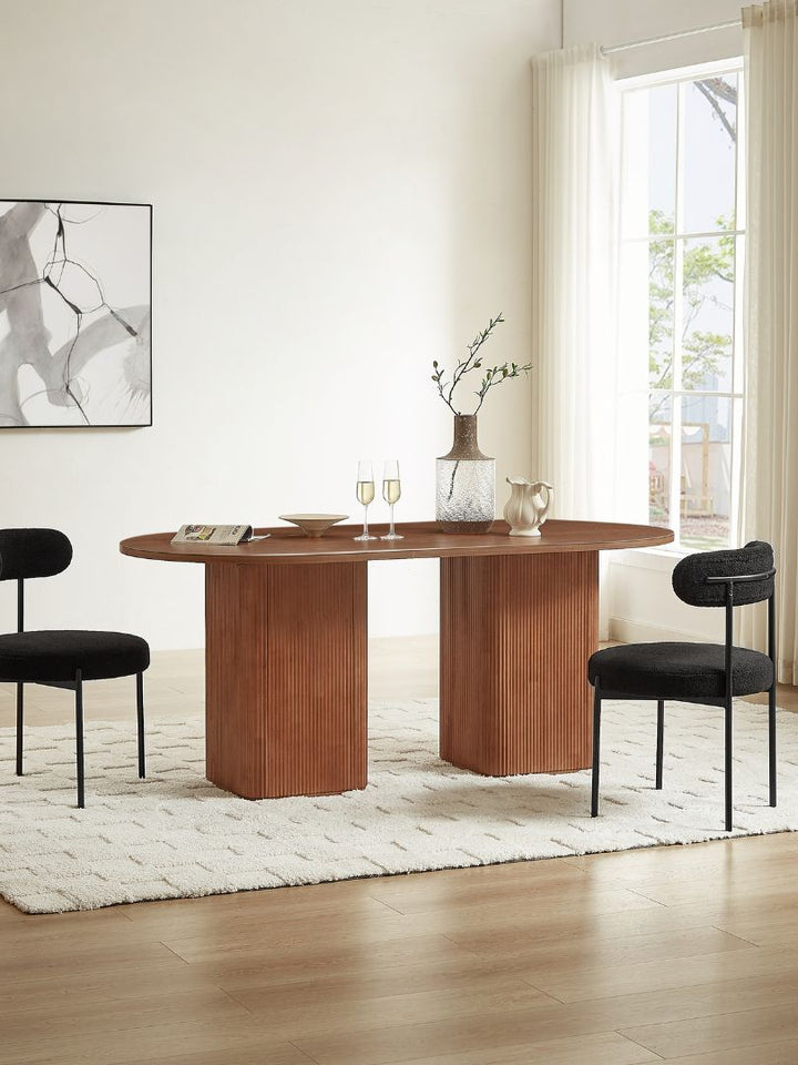 Nordic 6 Seater Dining Table - Walnut