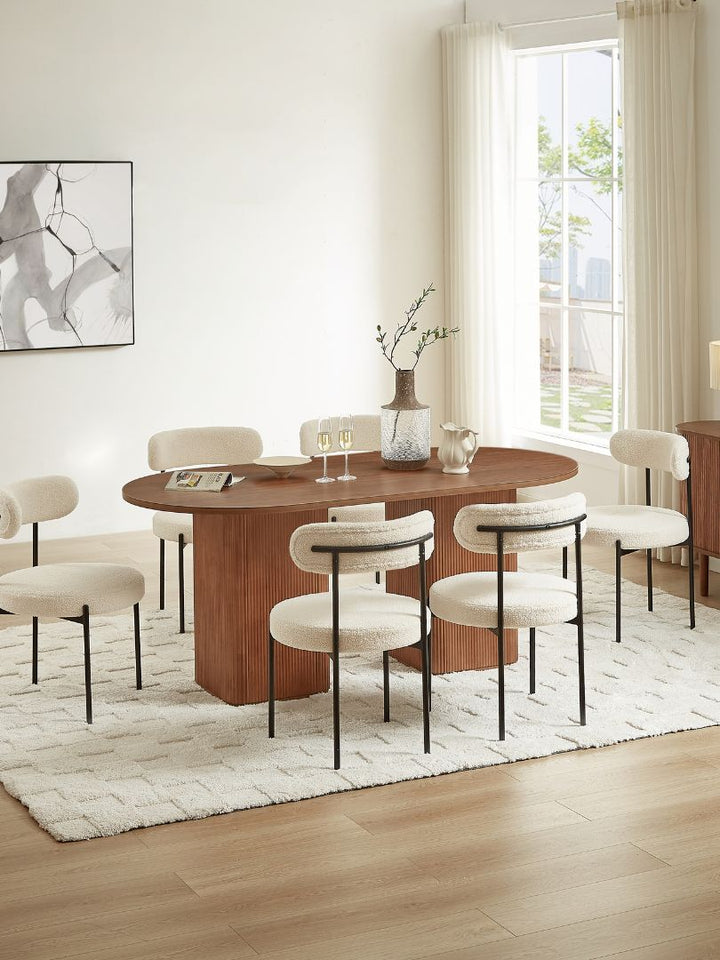 Nordic 6 Seater Dining Table - Walnut