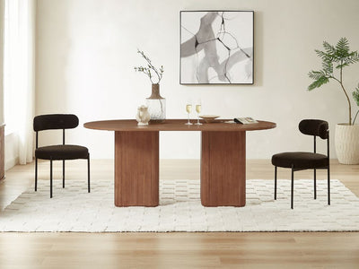 Nordic 6 Seater Dining Table - Walnut