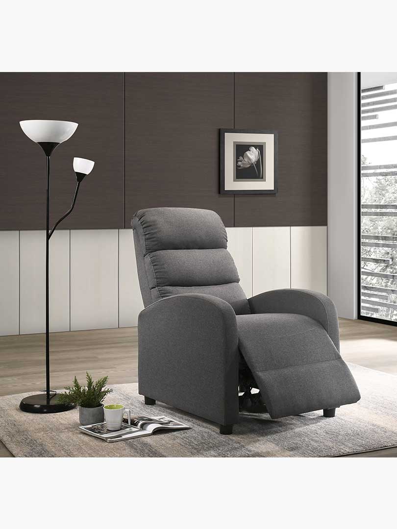 First Class Grey Fabric Recliner Chair