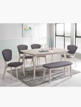 Buy Eva Dining Set Online Australia White Washed Room Chair Bench in dining room