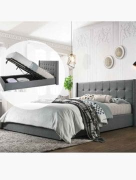 Buy Wooden Gas Lift Bed Frame Australia Online Light Grey Charcoal King Bedroom