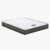 A top side quarter view of the Olsen single mattress with its strong support system