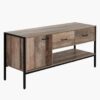 Buy Industrial 125CM TV Stand with Natural Timber Veneer Finish Online Australia Furniture Living Room