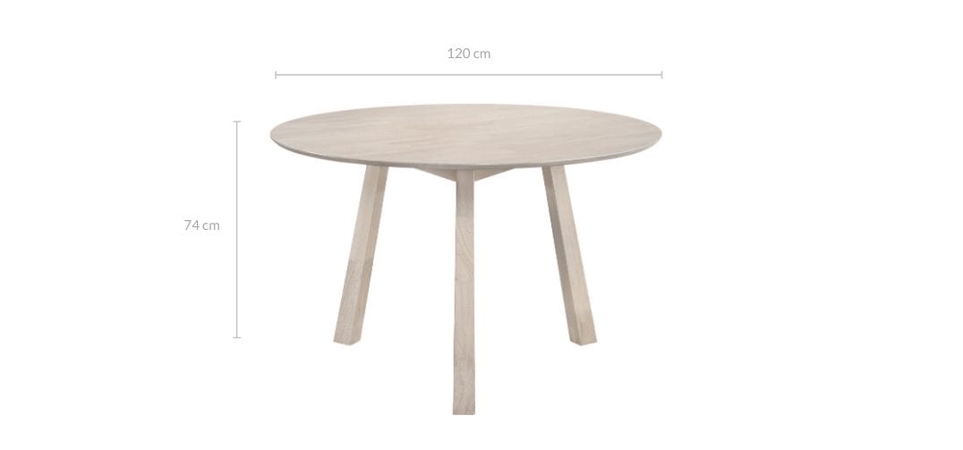 Helga 6 Seater Wooden Round Dining, 6 Seater Round Dining Table Size