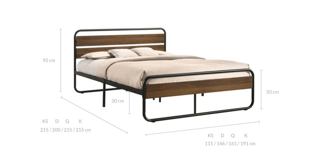 Mosey Metal Bed Frame Australia, What Are The Dimensions Of A Queen Size Metal Bed Frame