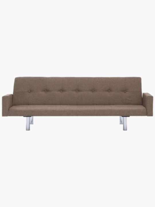 Amelia Polyester Sofa Bed with Armrest Brown